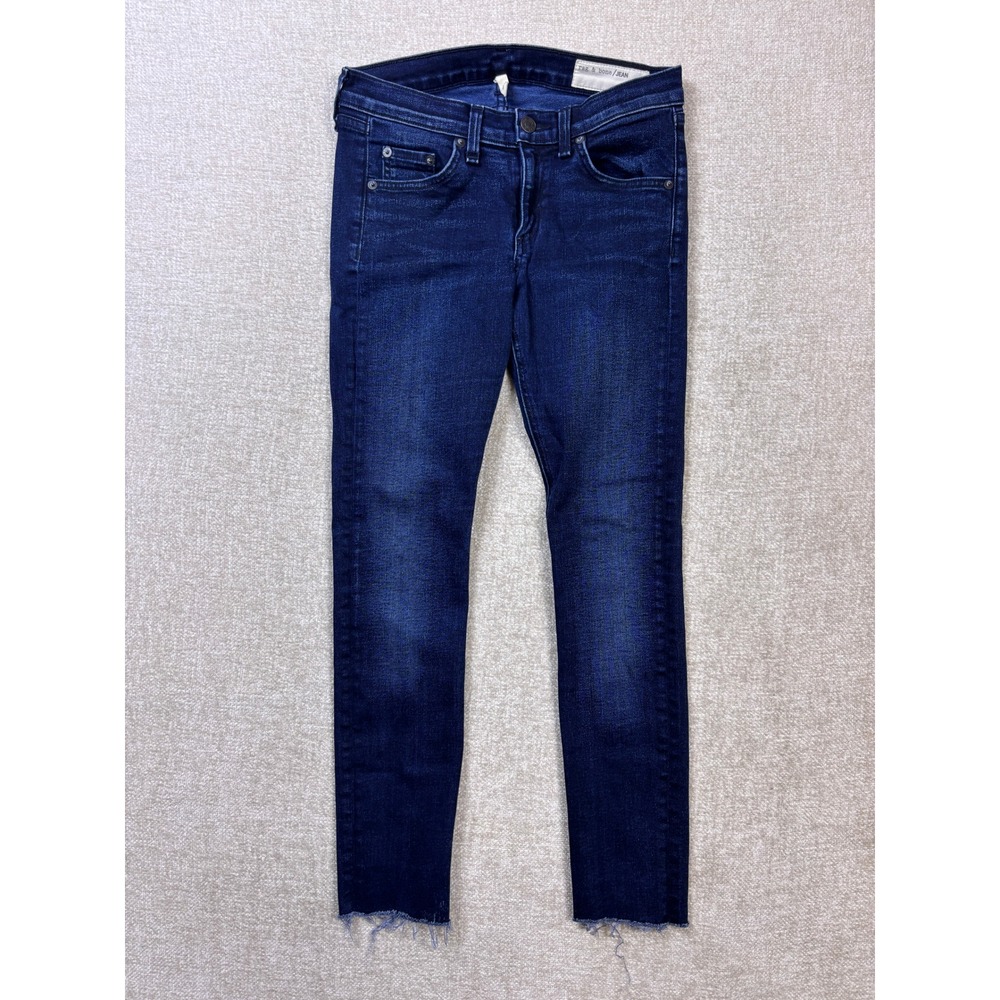Rag & Bone Coronado Skinny Jeans Dark Wash Raw Hem W1502K520 Size 26